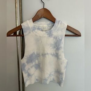 blue and white tie die tank top from aerie